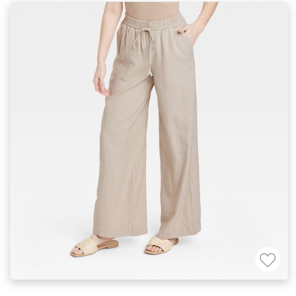 NWT Linen Wide Leg Pants